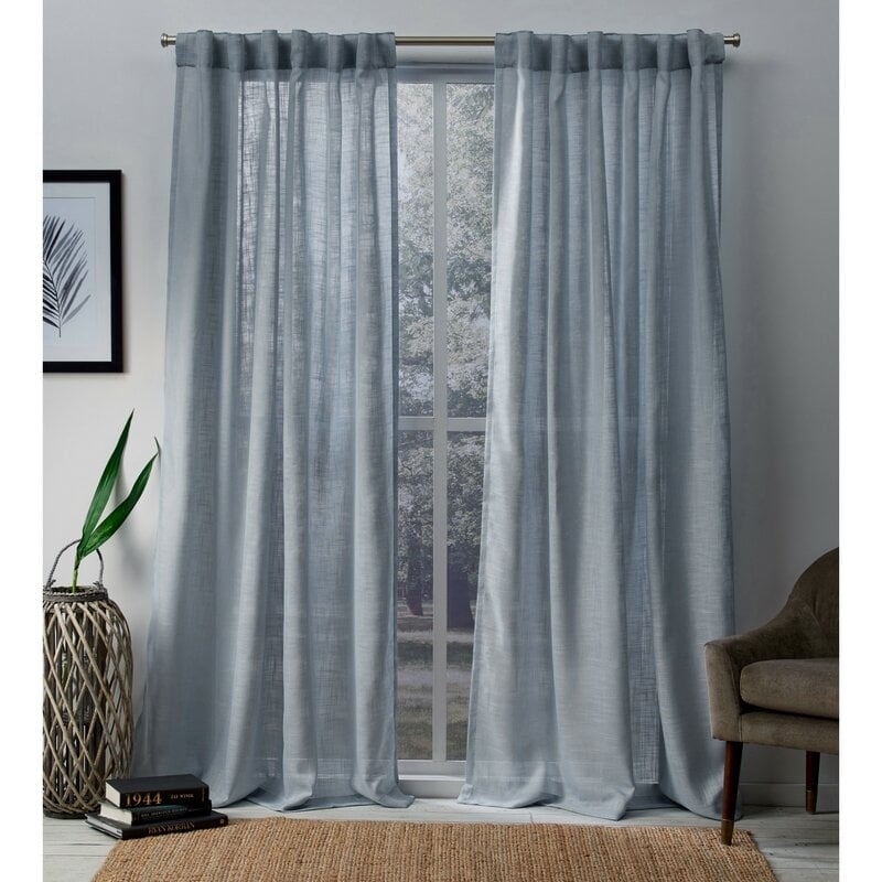 Leon Solid Semi-Sheer Tab Top Curtain Panels (Set of 2) - Image 0