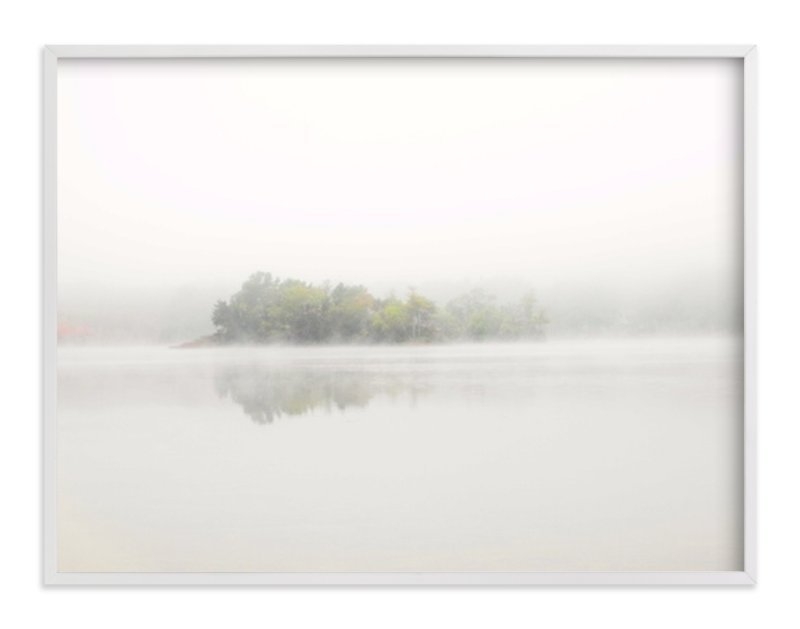 The Island - 40 x 30, white wood frame - Image 0