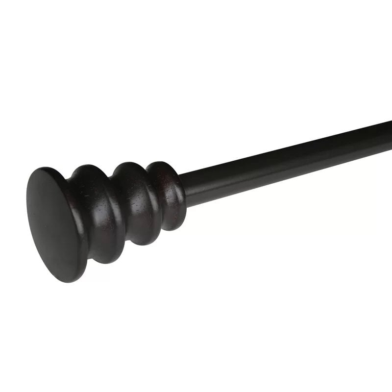 Ronna Black Adjustable 48" to 84" 0.75" Single Curtain Rod - Image 0
