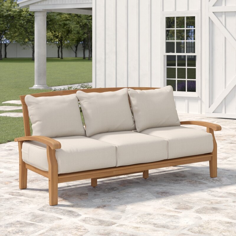 Summerton Teak Patio Sofa with Cushions - Image 0