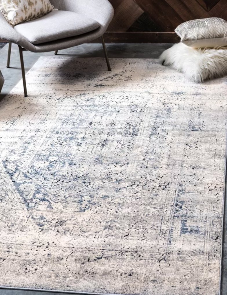 Abbeville Oriental Navy Area Rug - Image 1