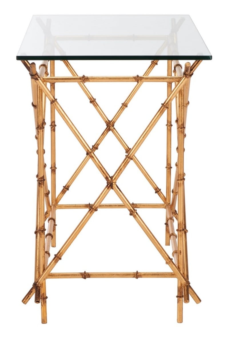 Mark Crisscrossed Accent Table - Gold/Clear - Safavieh - Image 4