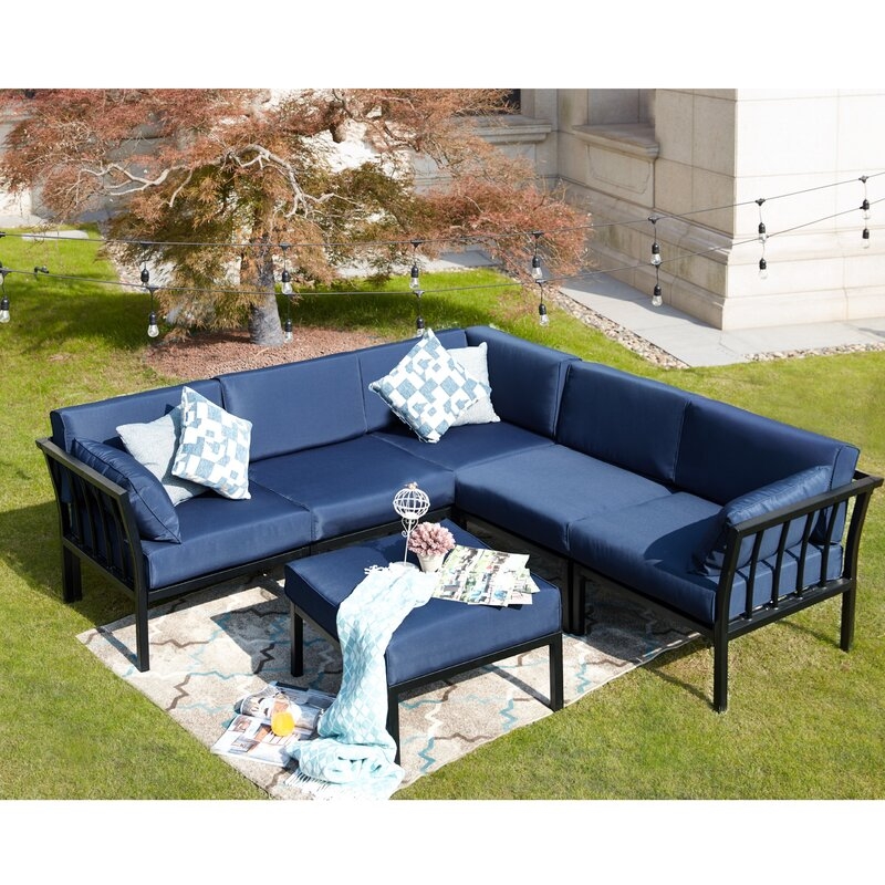 Overton 6-Piece Sectional Seating Group with Cushions - Image 0