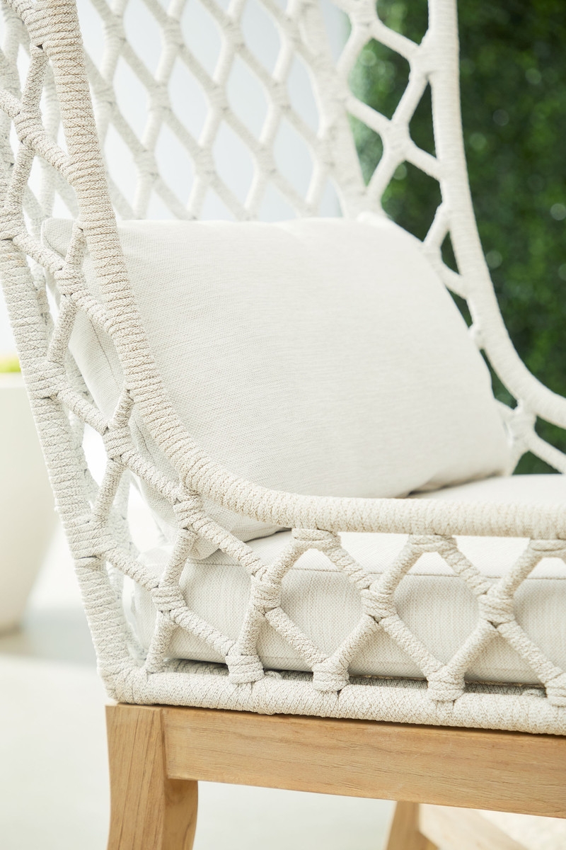 Lattis Outdoor Wing Chair, White - Image 8