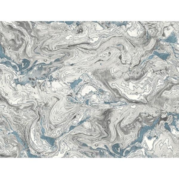 Luxe Haven Lunar Rock and Cerulean Faux Marble Peel and Stick Wallpaper (Covers 40.5 sq. ft.) - Image 0