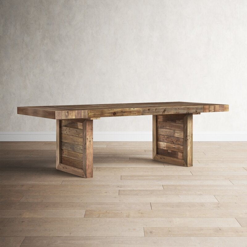 Fredricks Extendable Pine Solid Wood Trestle Dining Table - Image 2