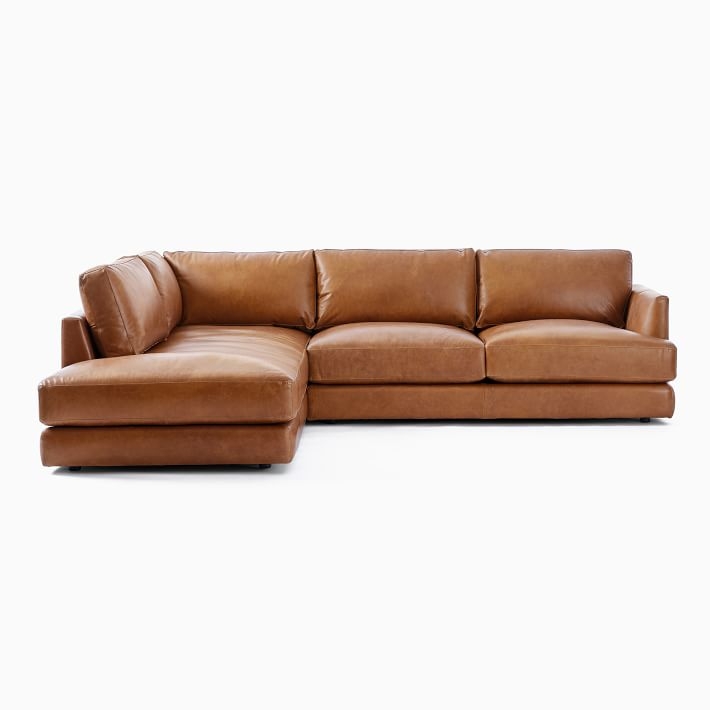 Haven Leather Right 2-Piece Terminal Chaise Sectional - Image 2