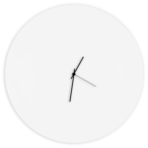 Adam Schwoeppe Metal Clock, black arms, white frame, large - Image 0
