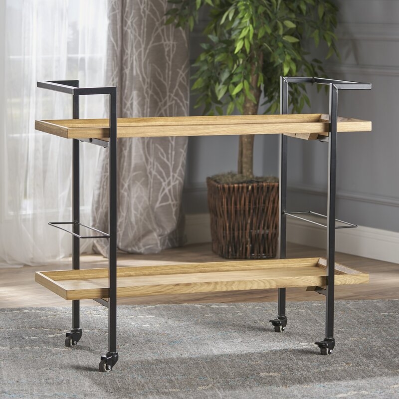 Emer Wooden Bar Cart - Image 1