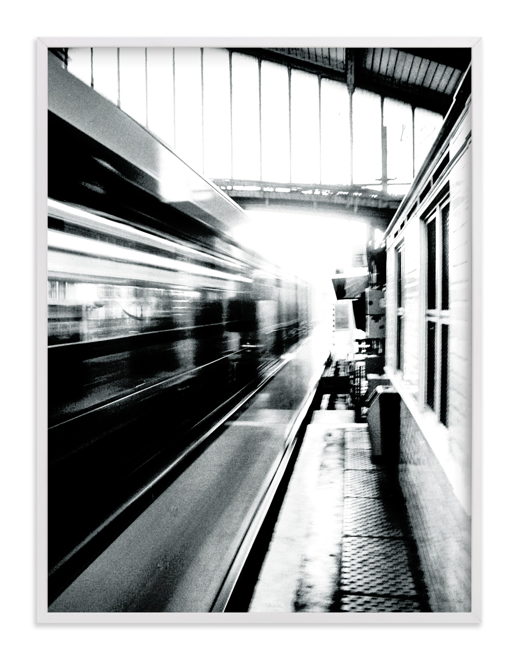 Riding on the Metro  - 30" x 40" - white wood frame - Image 0