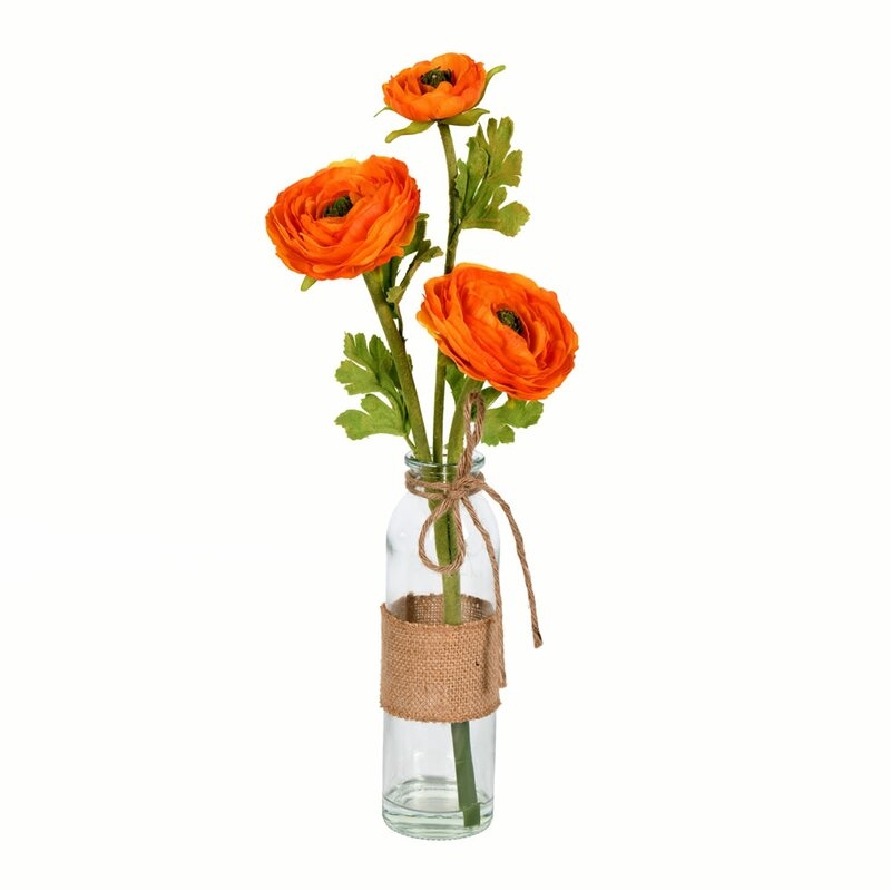 Artificial Camellia Floral Arrangement in Vase (Set of 2) - Image 0