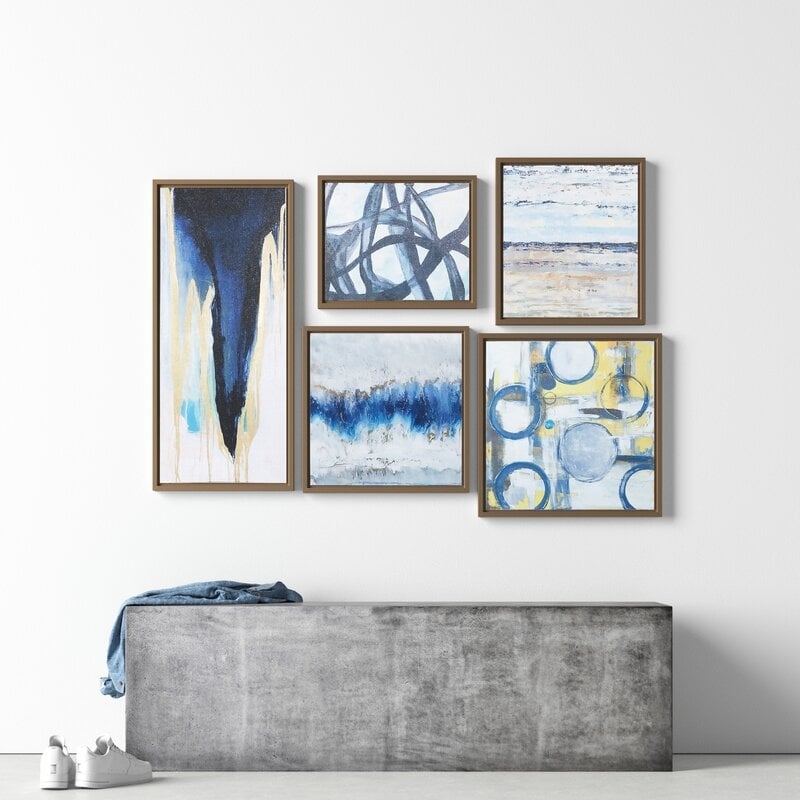 Maysen Blue Bliss - 5 Piece Wrapped Canvas Graphic Art Print Set - Image 0