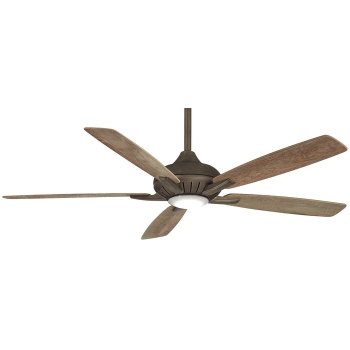 60" Dyno 5 - Blade LED Standard Ceiling Fan with Remote Control and Light Kit Included - Image 0
