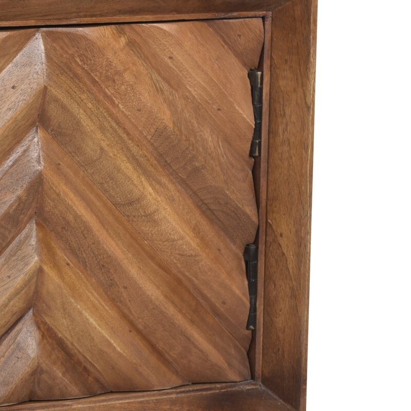 Mellon Handcrafted Boho Mango Wood 1 Door Accent Cabinet - Image 2