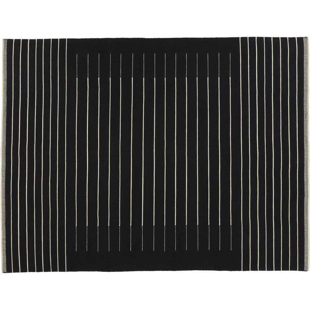 black with white stripe rug 9'x12' - Image 0