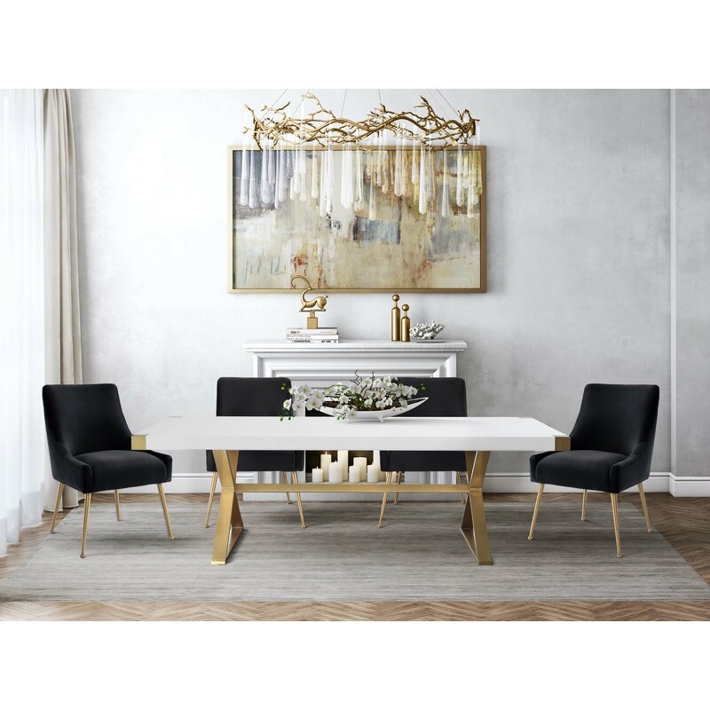Dusek Velvet Upholstered Side Dining Chair - Image 3
