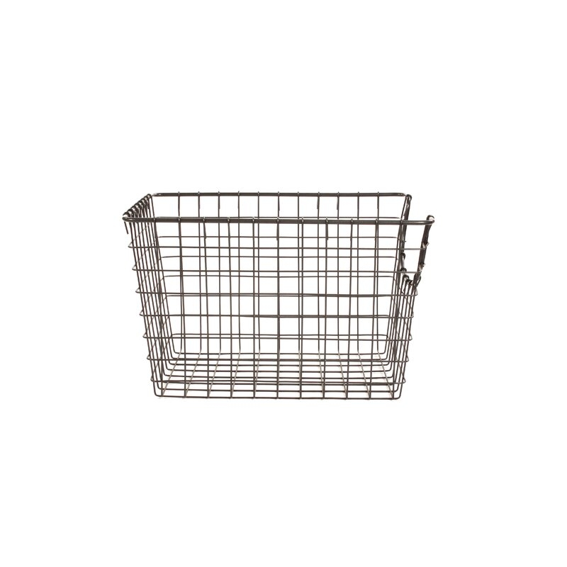 Scoop Metal/Wire Basket - Industrial Gray- 8" H x 9.5" W x 12.75" D - Image 2