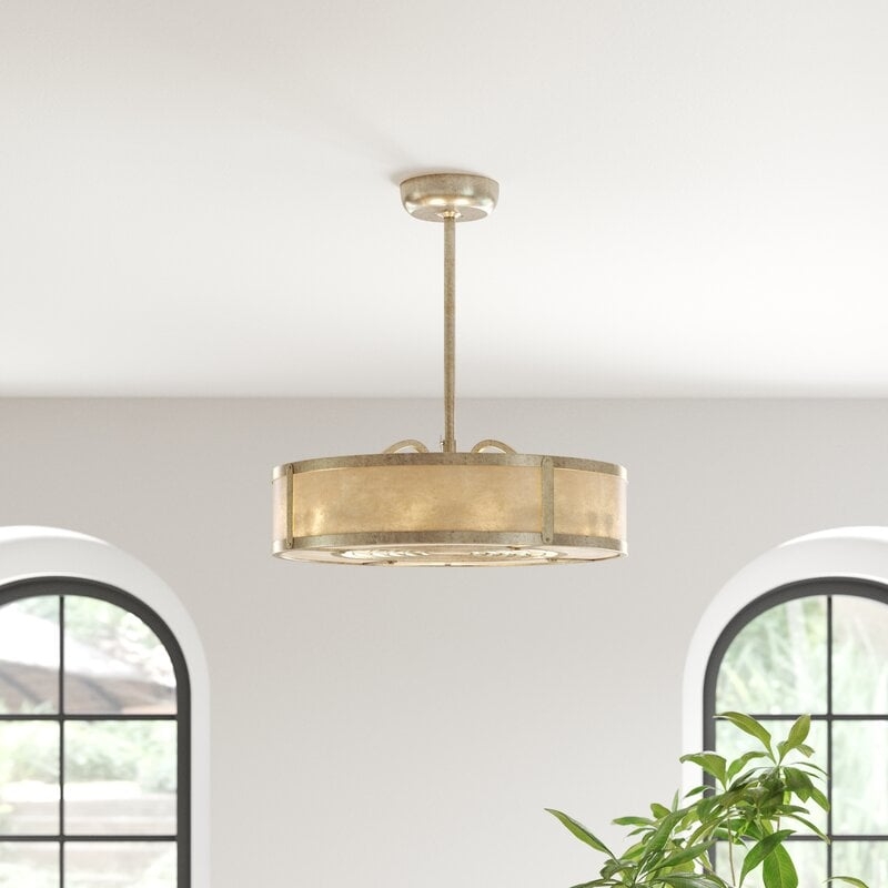 14'' Ellzey Bladeless Ceiling Fan with Light Kit Included - Image 1