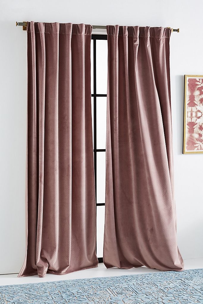 Velvet Louise Curtain 96x50- Mauve - Image 0