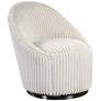 Uttermost Crue Fluted Ivory Chenille Swivel Chair - Style # 89G47 - Image 1