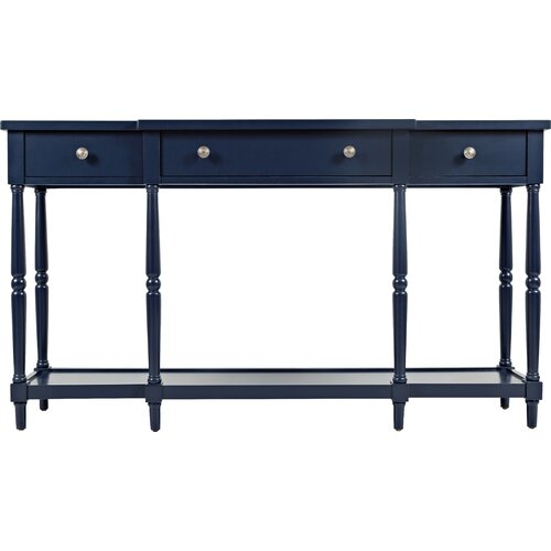 Lanford 60" Solid Wood Console Table - Navy - Image 0