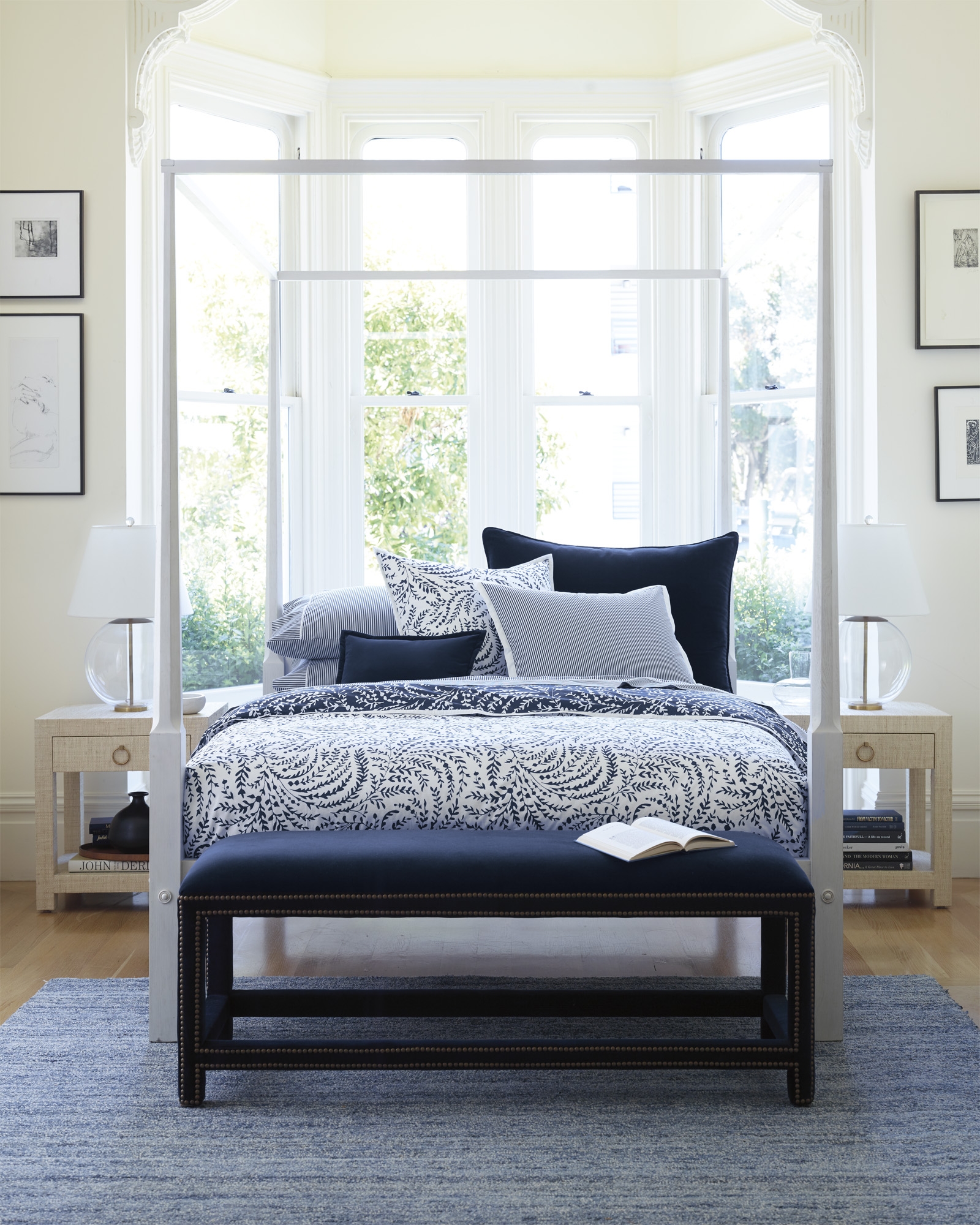 Priano King/Cal King Duvet Cover - Navy - Insert sold separately - Image 1