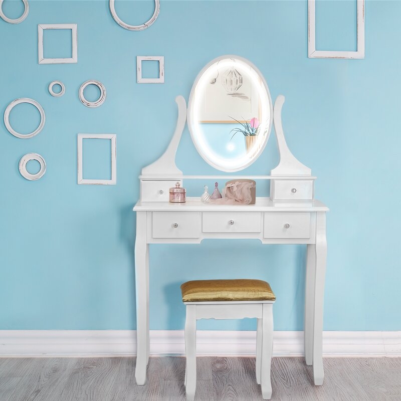 Dinwiddie Vanity Set with Stool and Mirror - Image 6