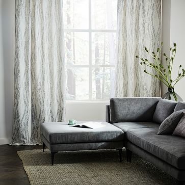 Bark Texture Shine Jacquard Curtain - Platinum - Image 1