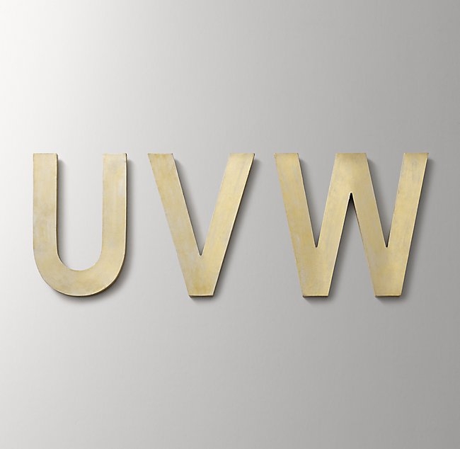 Metallic foil wood letter - W - Image 2