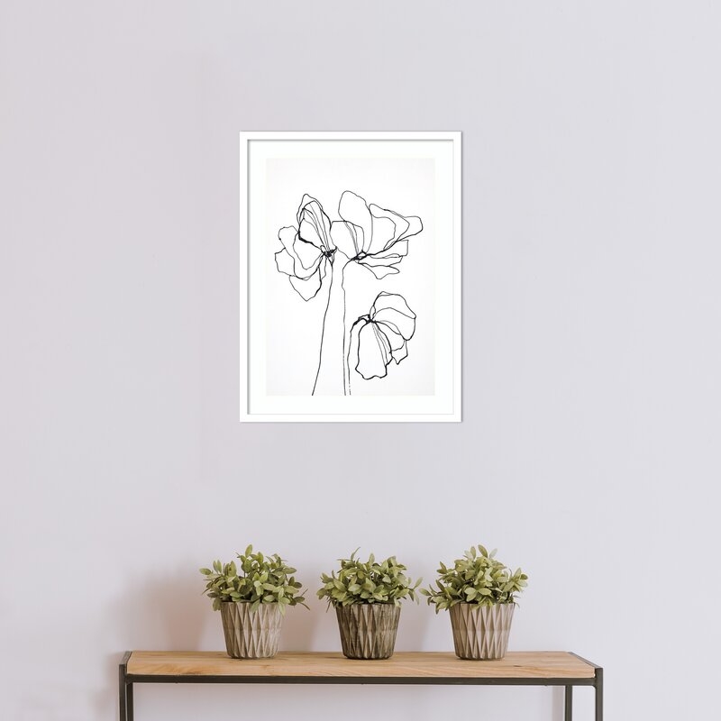 'Fine Line 6 (Flower)' by Design Fabrikken - Picture Frame Print on Paper - Image 0