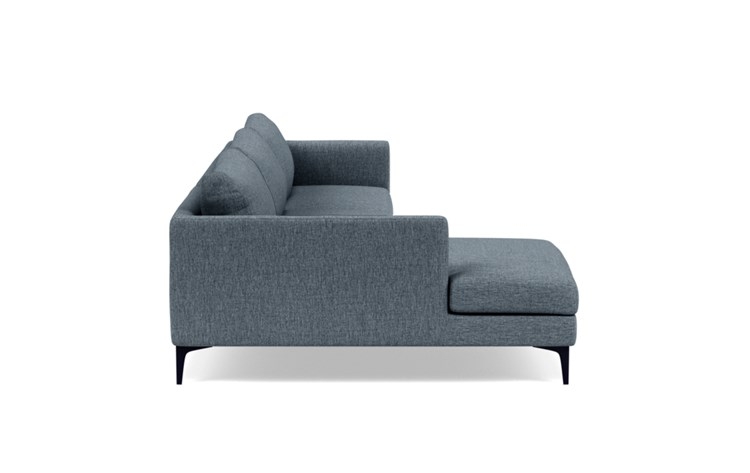 OWENS Sectional Sofa with Left Chaise - Rain Cross Weave. 106W with matte black legs - Image 1