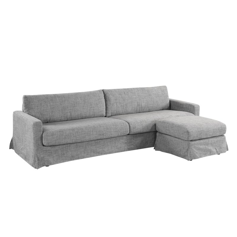Hymes Reversible Sectional with Ottoman / Light Gray - Image 1