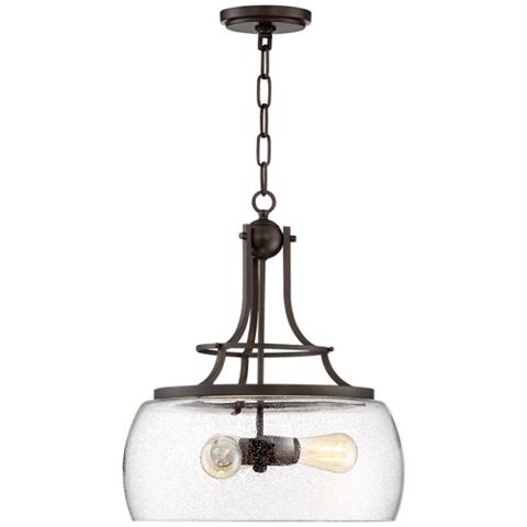 Franklin Iron Charleston 16" Painted Bronze 3-Light LED Pendant Light - Image 0