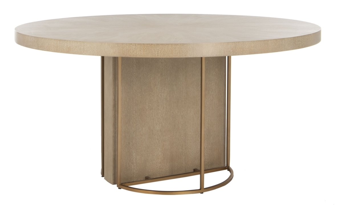 Mayla Round Dining Table - Grey Oak - Arlo Home - Image 0