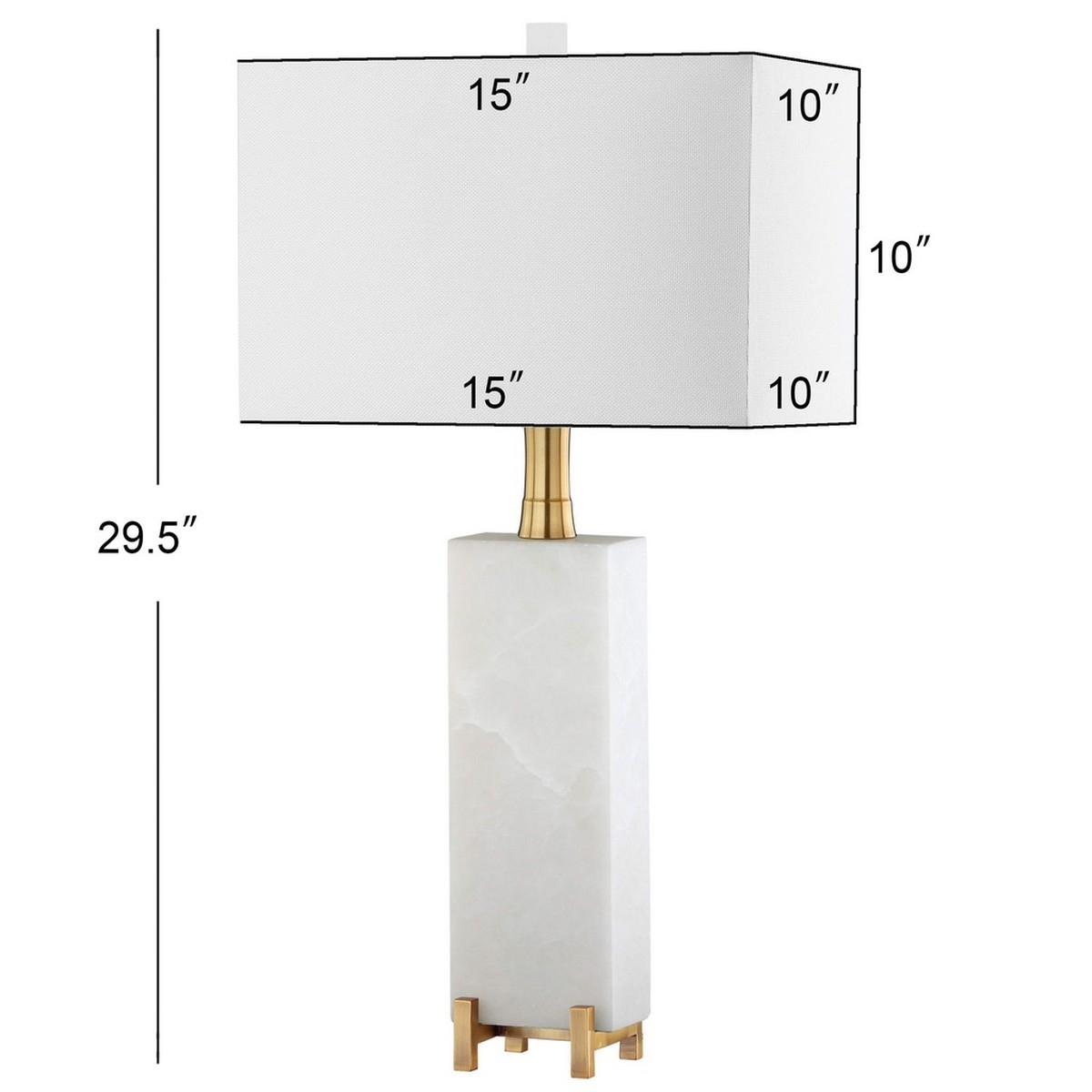 Sloane Alabaster Table Lamp - White/Brass Gold - Arlo Home - Image 2