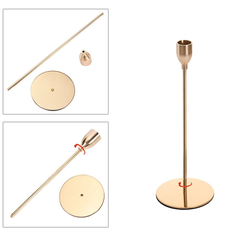 3 Piece Metal Tabletop Candlestick Set - Image 5