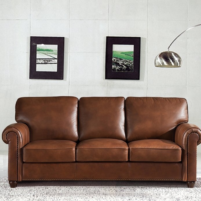 Darby Home Co Kiaan Craft Leather Sofa - Image 1