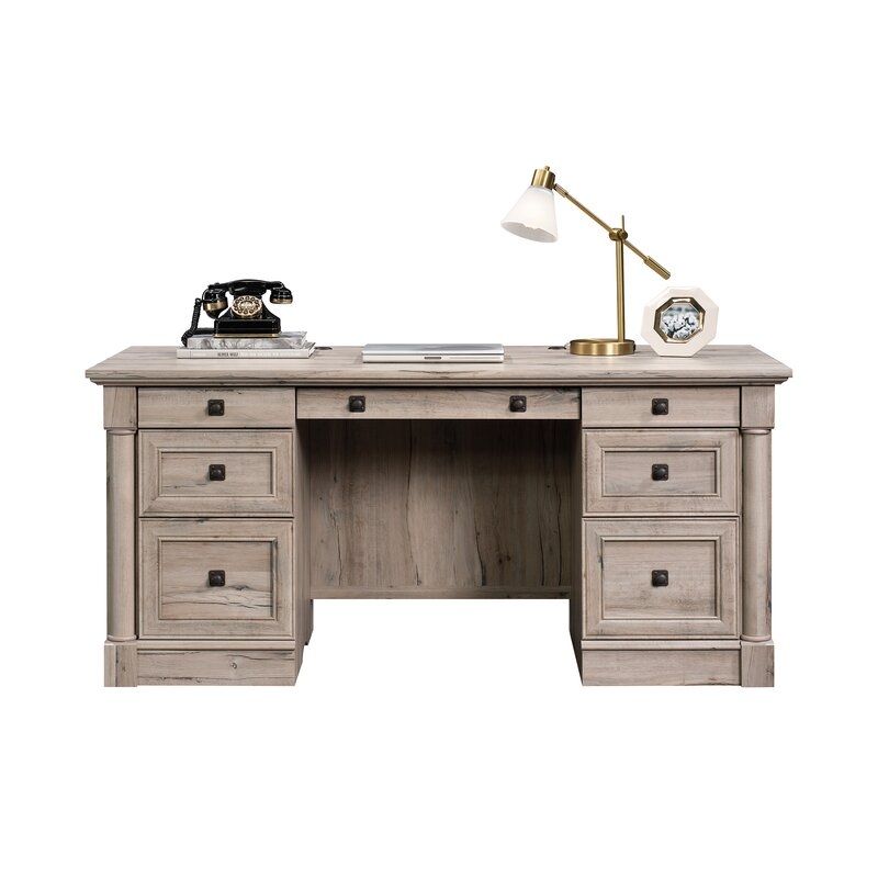 Orviston Executive Desk / Split Oak - Image 1