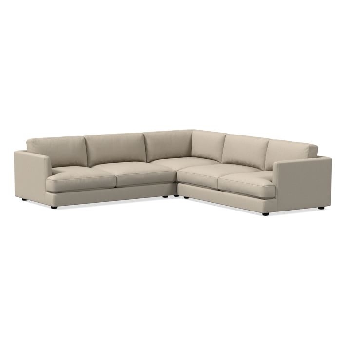 Haven Sectional Set 03: Left Arm Sofa, Corner, Right Arm Sofa, Poly, Heathered Crosshatch, Natural - Image 0