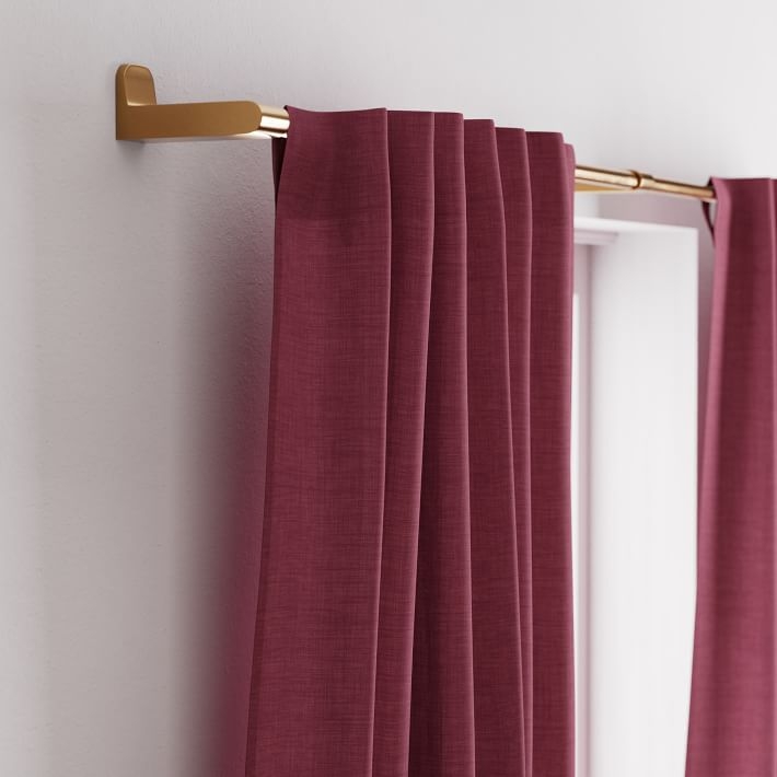 Solid Belgian Linen Curtain - Currant - Image 1