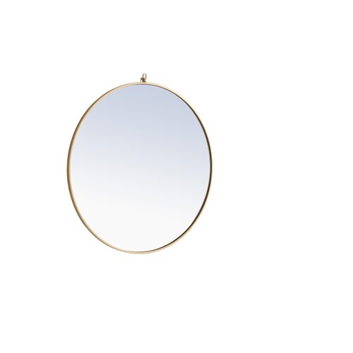 Yedinak Modern Distressed Accent Mirror- brass 32x32 - Image 2