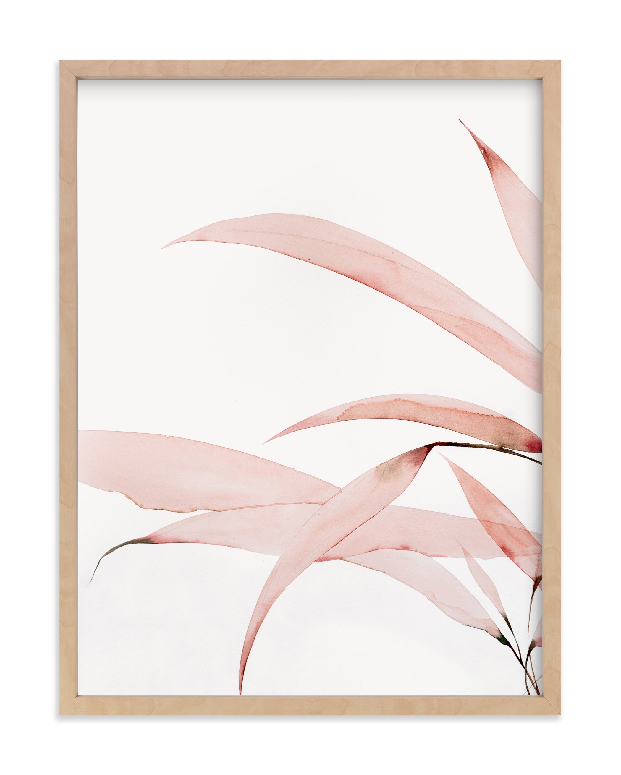 Mogna01 18x24 Natural Raw Wood Frame Coral Pink - Image 0