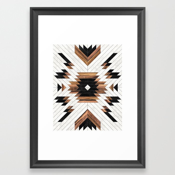 Urban Tribal Pattern No.5 - Aztec - Concrete and Wood Framed Art Print - Image 0