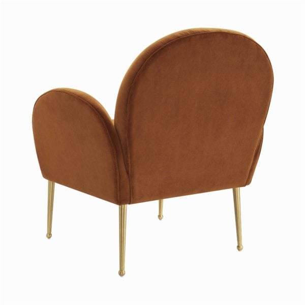 Gwen Cognac Velvet Chair - Image 3