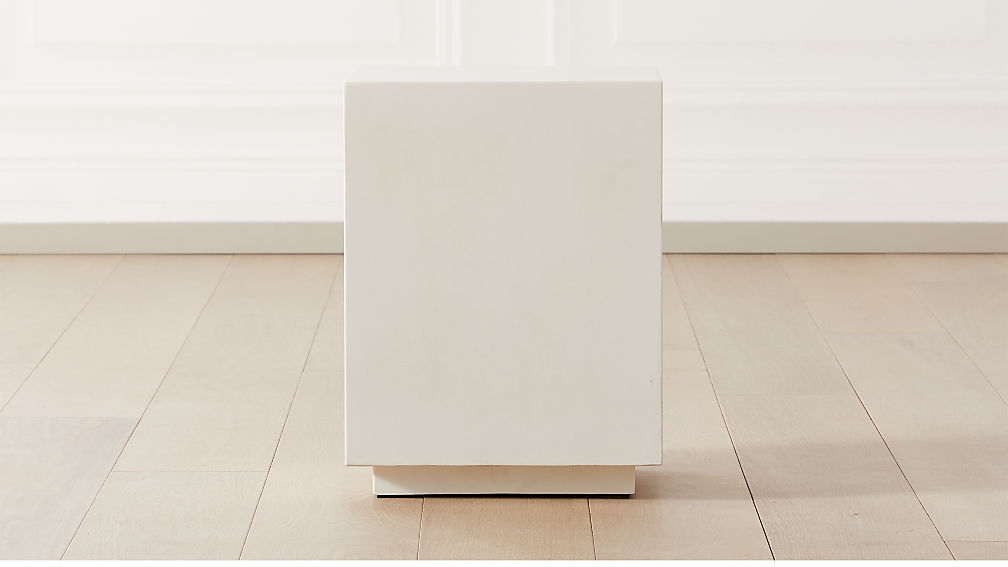 Matter Ivory Cement Square Side Table - Image 2