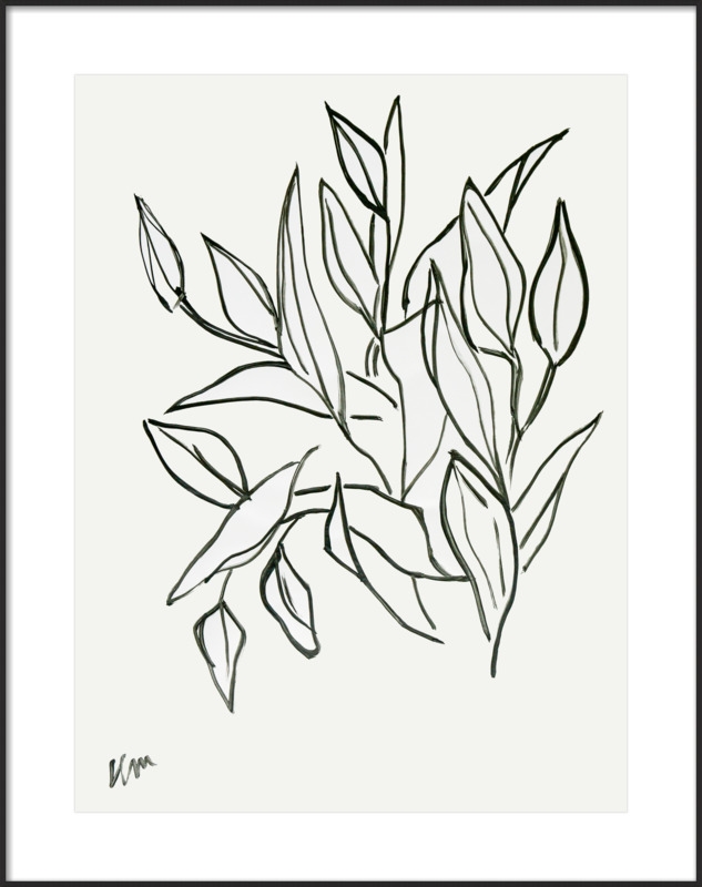 Lilies By Lynne Millar with Contemporary - Matte Black Metal - 28"x36" - Image 0