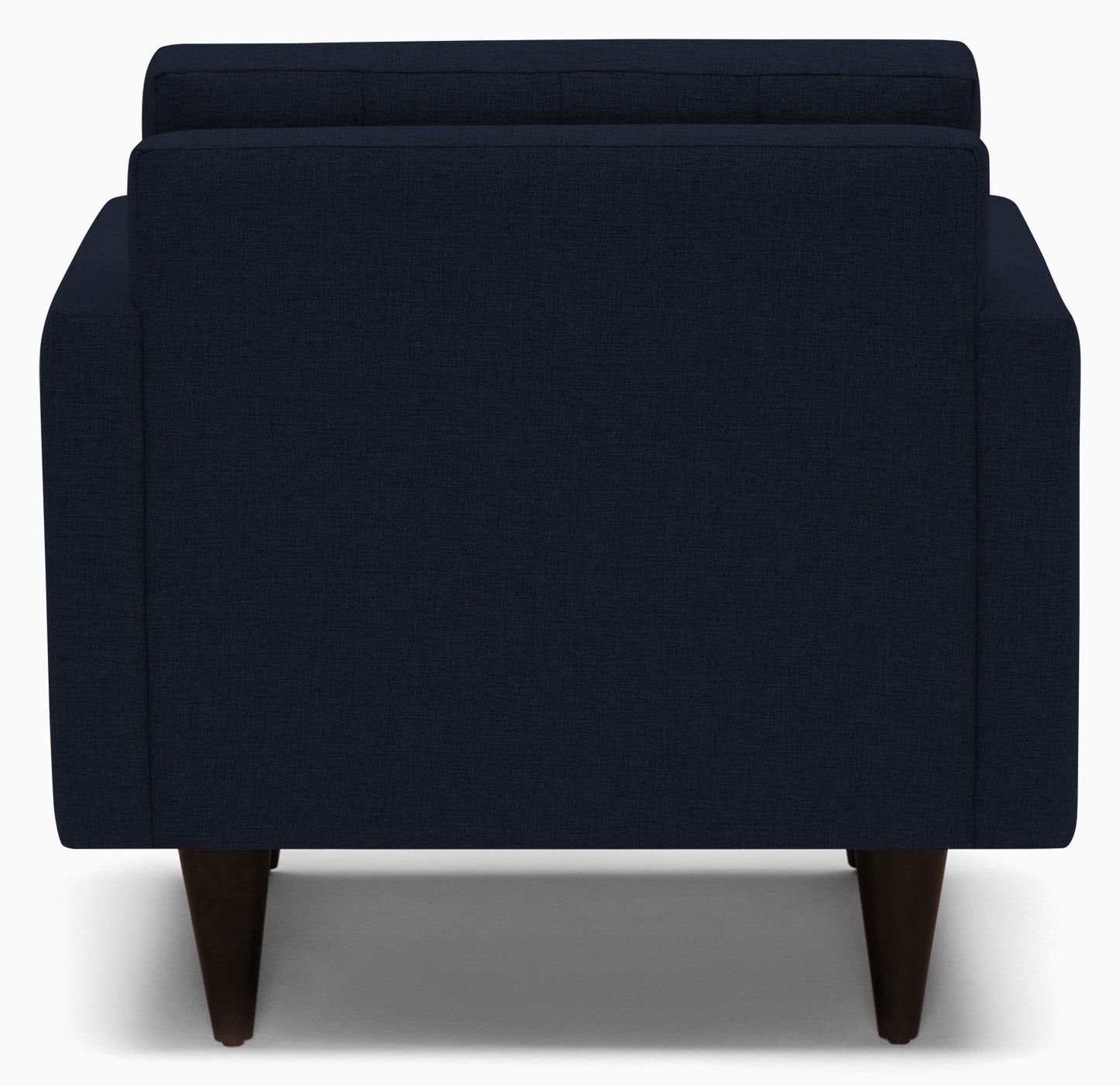 Blue Eliot Mid Century Modern Apartment Chair - Sunbrella Premier Indigo - Coffee Bean - Image 3
