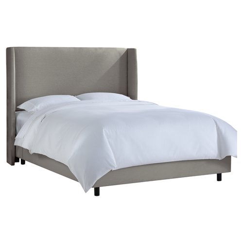 Alrai Upholstered Panel Bed - King, Poly-blend Gray - Image 0