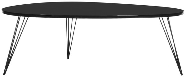 Wynton Retro Mid Century Lacquer Coffee Table - Black - Arlo Home - Image 2