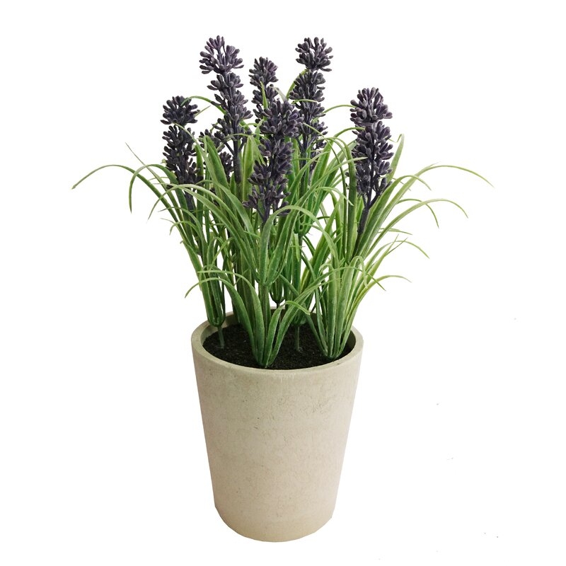 Faux Tabletop Lavender Floral Arrangement in Pot - Image 0